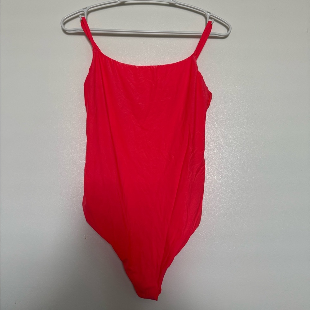 Coral/Bright pink Aerie Scoop Bodysuit